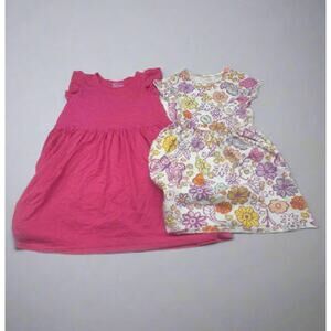 Girls’ 2-Pack Pink and Floral Print Dresses Size XL (14) - New